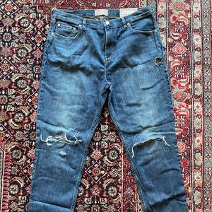 Everlane Summer Jean, medium blue distressed